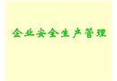 企業安全生產管理（中級安全主任培訓課件）