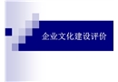 企業(yè)文化建設(shè)評(píng)價(jià)