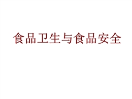 食品衛(wèi)生與食品安全